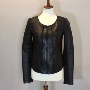 Black lambskin leather jacket